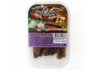 Снеки к пиву: Сурские гренки Чеснок с зеленью (100 гр)