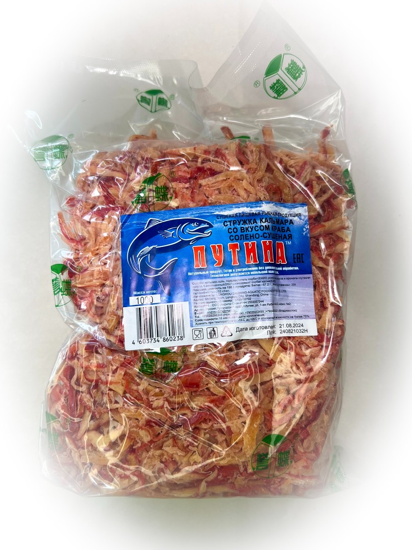 Кальмар стружка со вкусом краба "Розовая" (ПУТИНА) в Жуковском