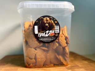 Мясные снеки: Ведро Ржаные гренки со вкусом Салями (1 кг)